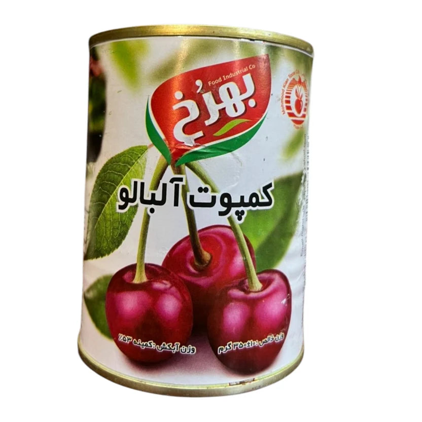 Behrokh Canned Sour Cherries in Light Syrup – 350g Can