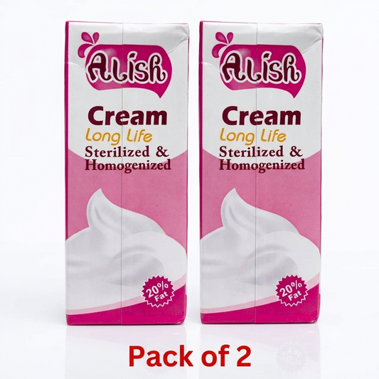 Alish UHT Long Life Cream Sterilized & Homogenized – 200ml Pack (pack of 2 )