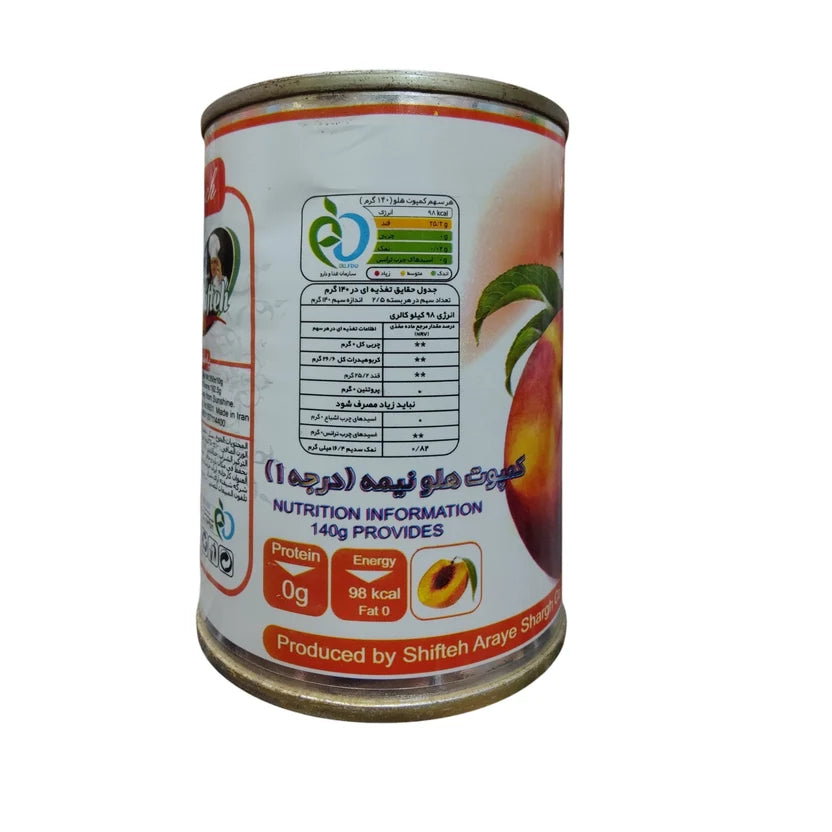 Shifteh Canned Peach Halves in Heavy Syrup – 350g Can