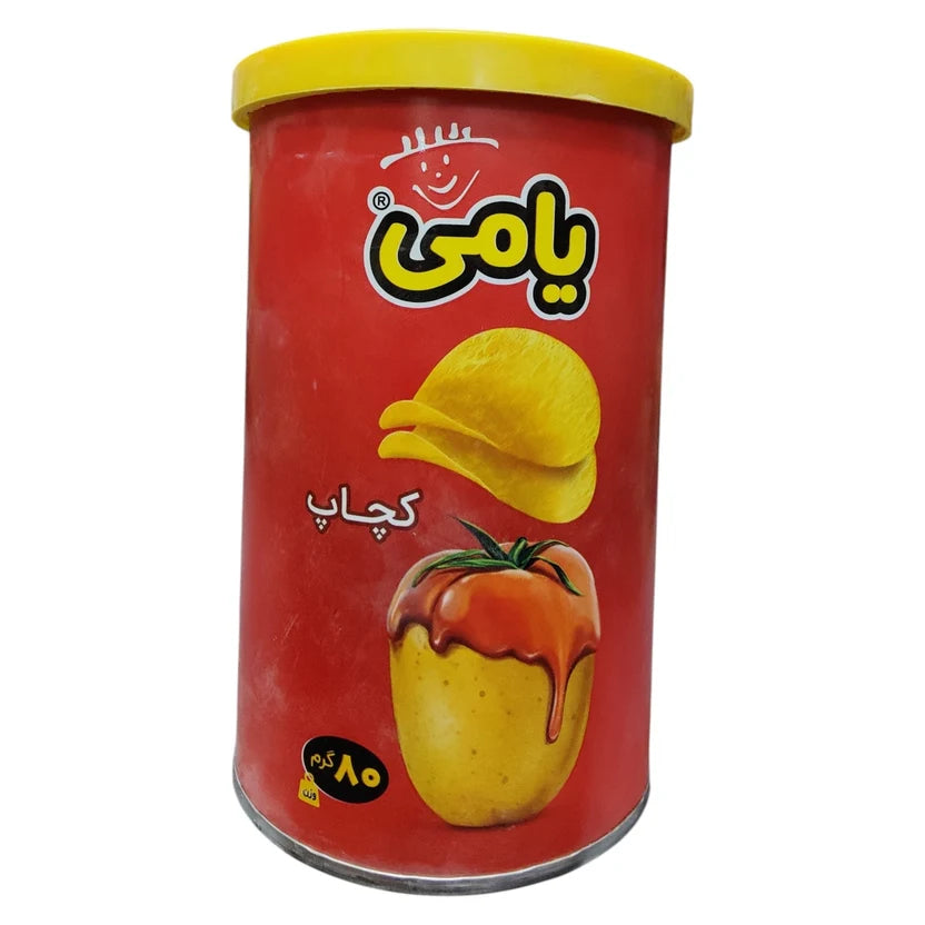 Yummy Potato Chips Variety 3-Pack – Classic, Ketchup & BBQ (3 x 80g Canisters)