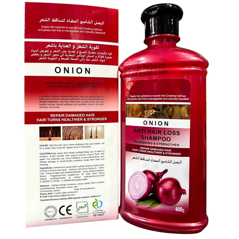 Soapex Onion Anti-Hair Loss Shampoo | Nourishing & Repairing | 400g