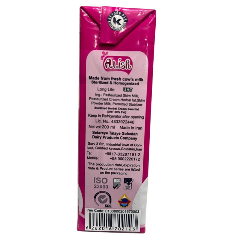 Alish UHT Long Life Cream Sterilized & Homogenized – 200ml Pack (pack of 2 )