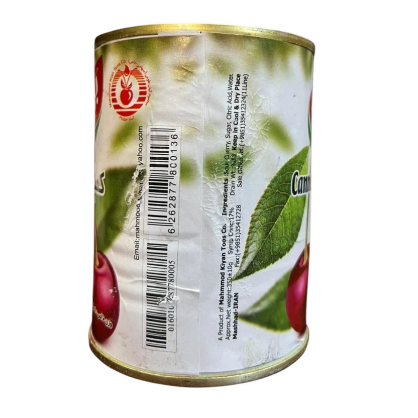 Behrokh Canned Sour Cherries in Light Syrup – 350g Can