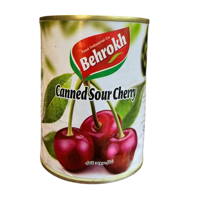 Behrokh Canned Sour Cherries in Light Syrup – 350g Can
