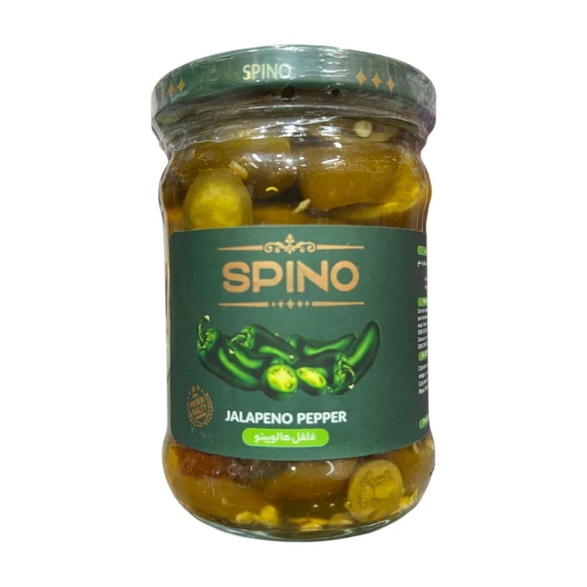 Spino Pickled Sliced Jalapeño Peppers – 230g Glass Jar