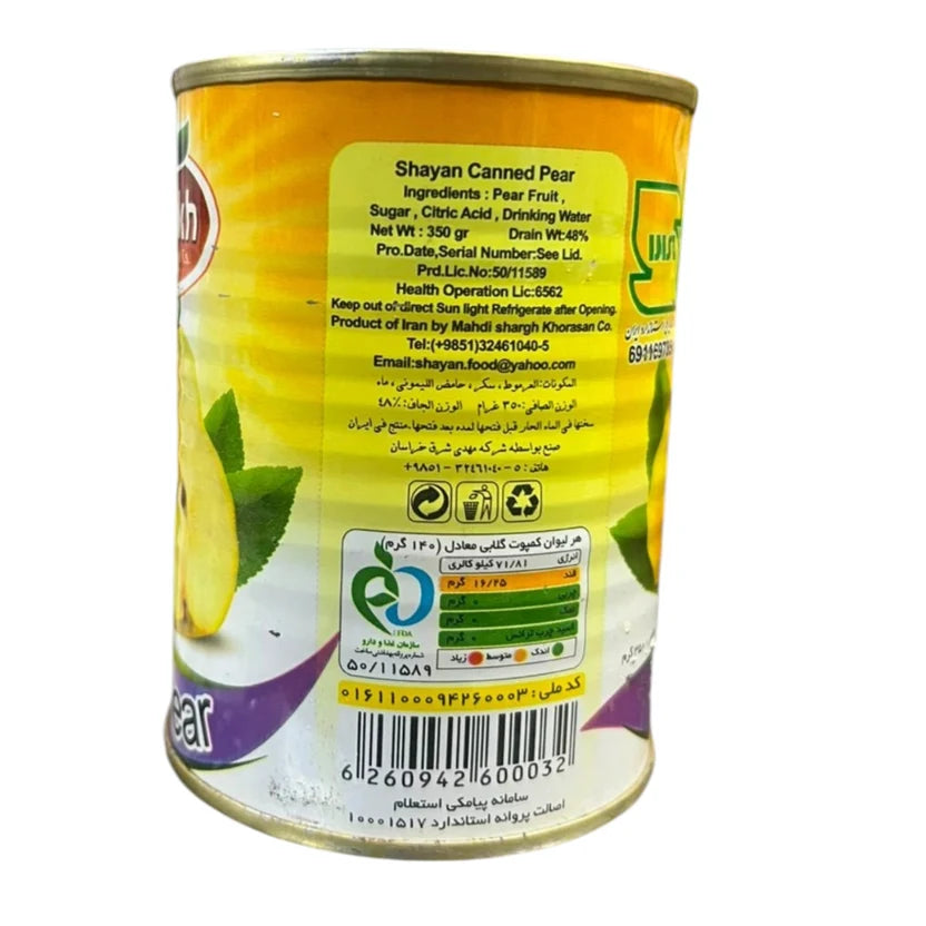 Golrokh Canned Pear in Light Syrup – 350g Can